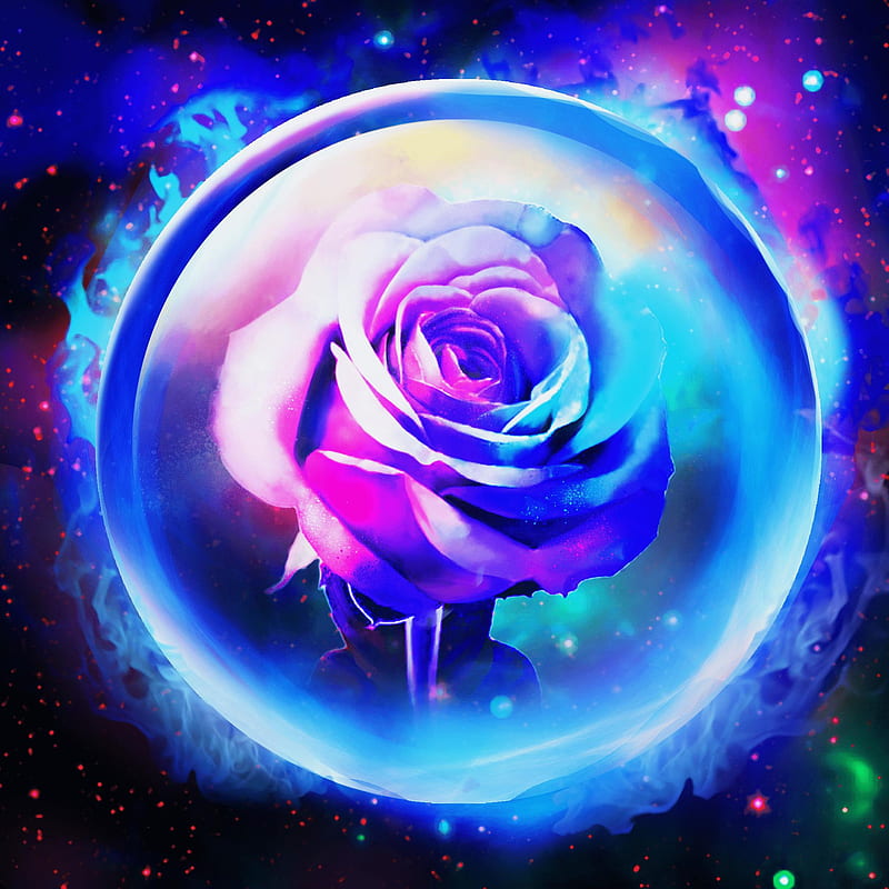 Neon Rose, love, HD phone wallpaper