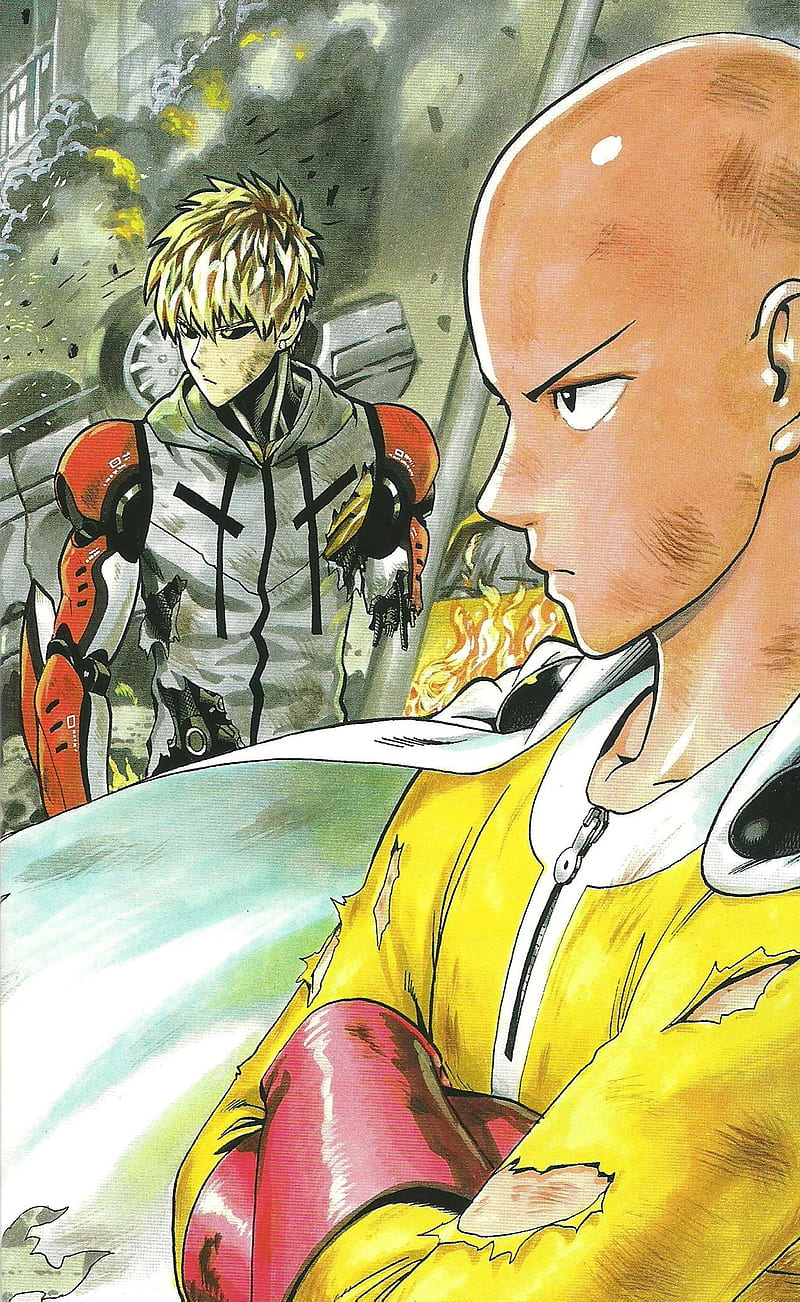 Saitama and Genos, one punch man, saitama, HD phone wallpaper