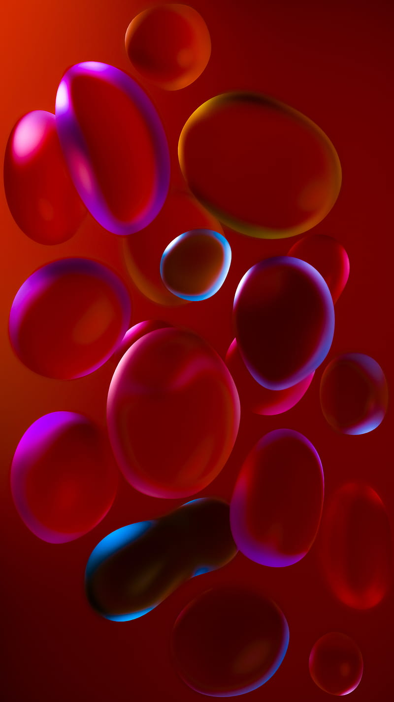 Dark red bubbles, dark, Jakub, abstract, air, background, blue, bubbles, pink, purple, HD phone wallpaper