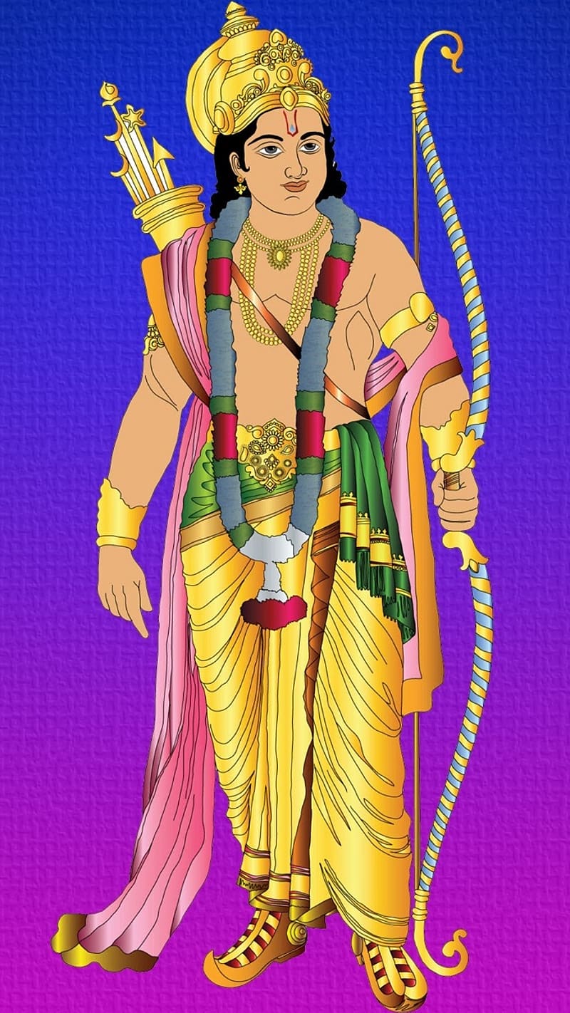 Shree Ram Aniamation With Bow, shree ram, aniamation with bow, bhagwan, HD phone wallpaper