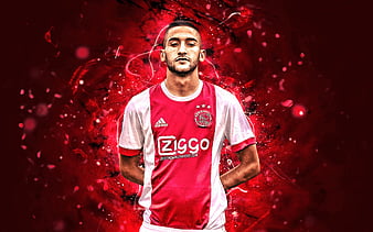 Download wallpapers 4k, Hakim Ziyech, abstract art, Morocco National Team,  fan art, Ziyech, soccer, footballers, n…