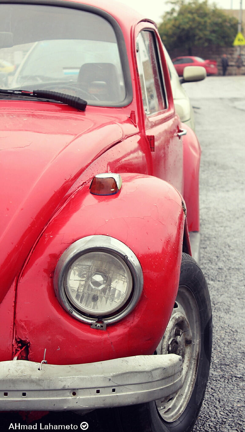 Red Car, amazing, beauteful, classic car, color, old car, HD phone wallpaper
