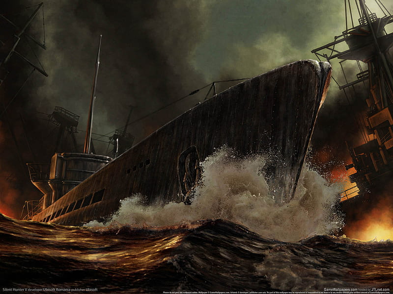 Battle of the Atlantic, ship, ocean, video game, silent hunter, adventure, sea, HD wallpaper