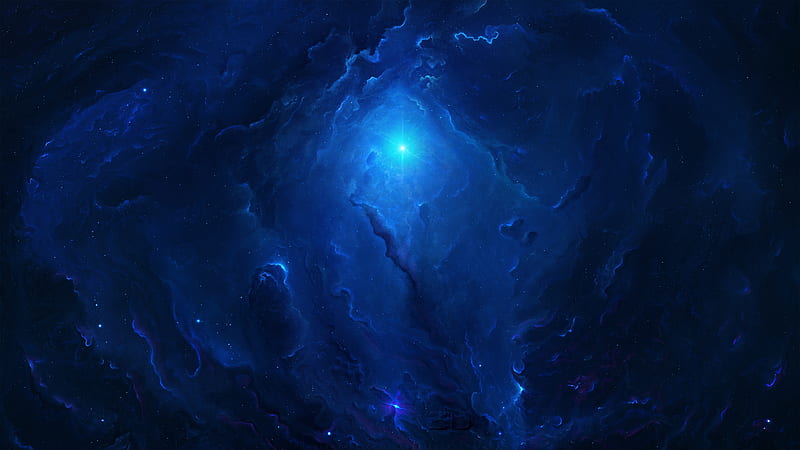 Undersea Temple Nebula, stars, 3d, Starkiteckt, space, galaxies, HD wallpaper
