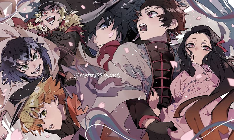 Anime Les Rôdeurs de la nuit Tanjirou Kamado Nezuko Kamado Inosuke  Hashibira Giyuu T…