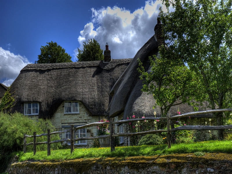 Another beautiful thatched cottage in Ashbury, bonito, ashbury, thatched, cottage, HD wallpaper