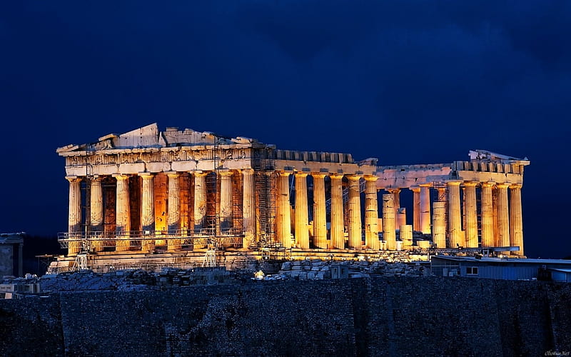 Greece, building, ruin, acropolis, athens, old, HD wallpaper