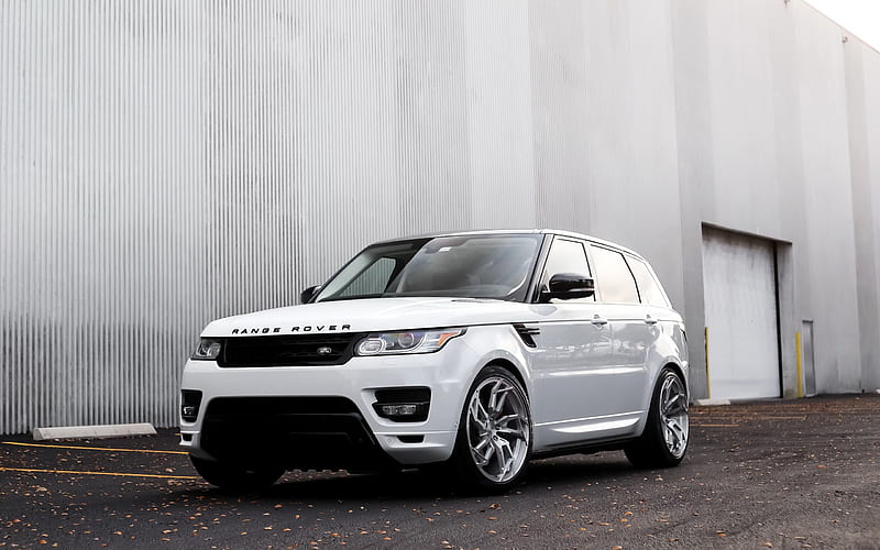 Land Rover, Range Rover Sport, 2018, exterior, new white Range Rover, tuning, luxury SUV, HD wallpaper