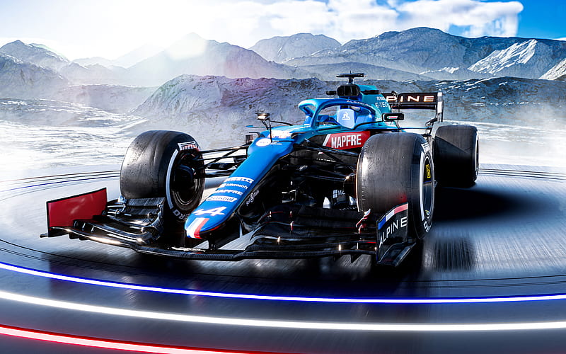 Alpine A521 Fernando Alonso, 2021 F1 cars, Formula 1, sportscars, Alpine F1 Team, new A521, F1, Alpine 2021, F1 cars, HD wallpaper