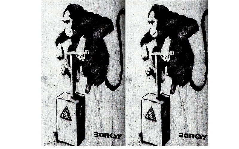 Banksy Monkey Macbook Aufkleber