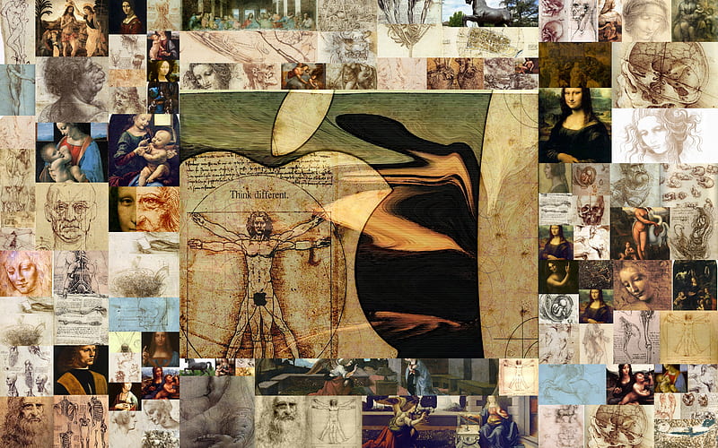 Leonardo da Vinci, musicista, disegnatore, architetto, trattista, pittore, autoritratto, scienziato, scultore, anatomista, HD wallpaper