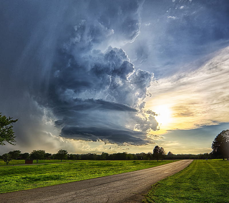 Storm Cloud, cloud, path, road, storm, HD wallpaper