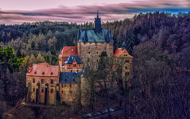 Kriebstein Castle autumn, german landmarks, Waldheim, Saxony, Germany, Europe, HD wallpaper