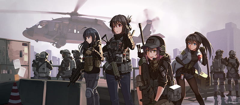 Anime, Original, Girl, Gun, Military, HD wallpaper