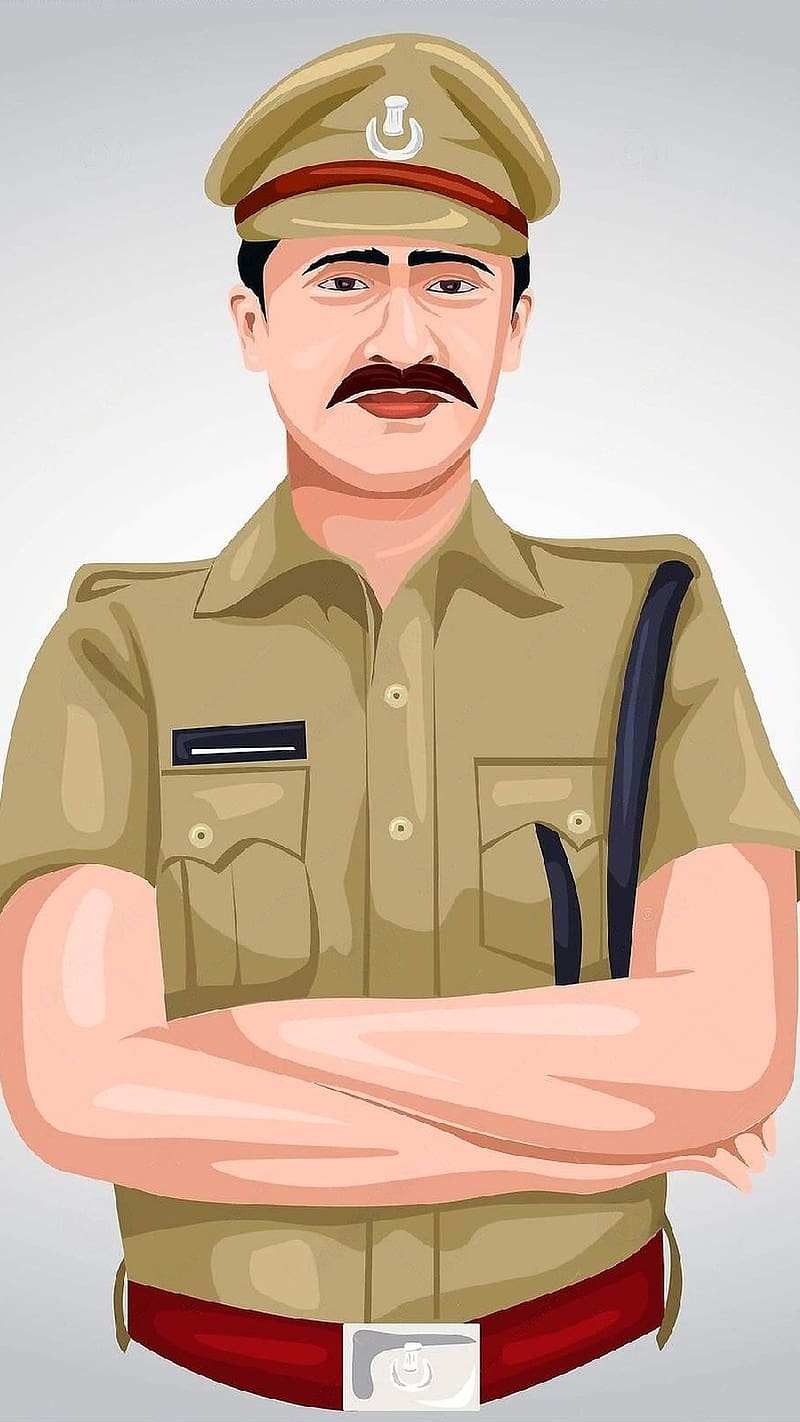 Indian Police, vector art, vector, art, police, indian, HD phone wallpaper
