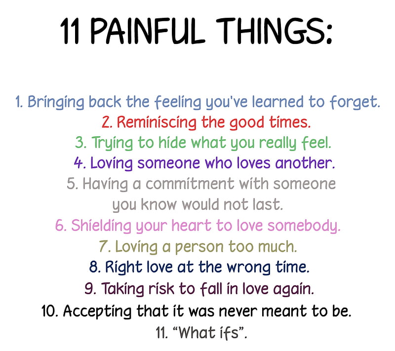 11 Painful Things, bonito, cute, drawn, friends, heart, love, quotes, written, HD wallpaper
