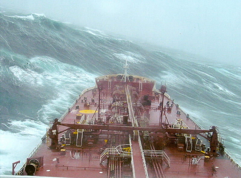 Ship In Rough Waters, rough waters, ship, sea, ocean, HD wallpaper