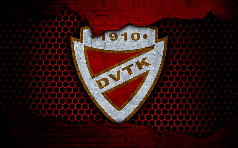 DVTK logo, NB I, Hungarian Liga, soccer, football club, Hungary, grunge, metal texture, DVTK FC, HD wallpaper