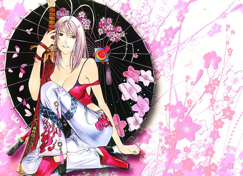 Maya Natsume, female, purple hair, maya, tenjho tenge, tenjou tenge, girl,  anime, HD wallpaper