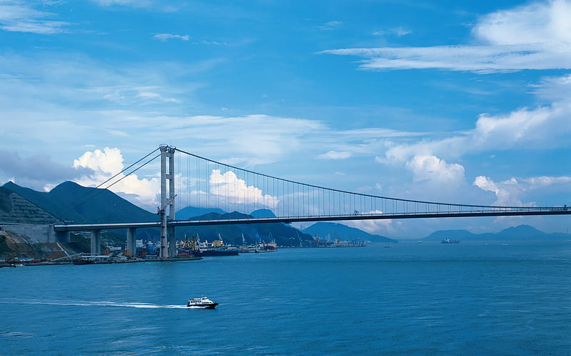 Tsing Ma Bridge 01-Hong Kong landscape, HD wallpaper