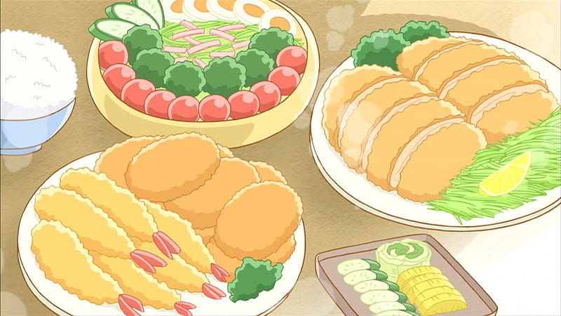 Anime food  Food wallpaper Food Food illustrations