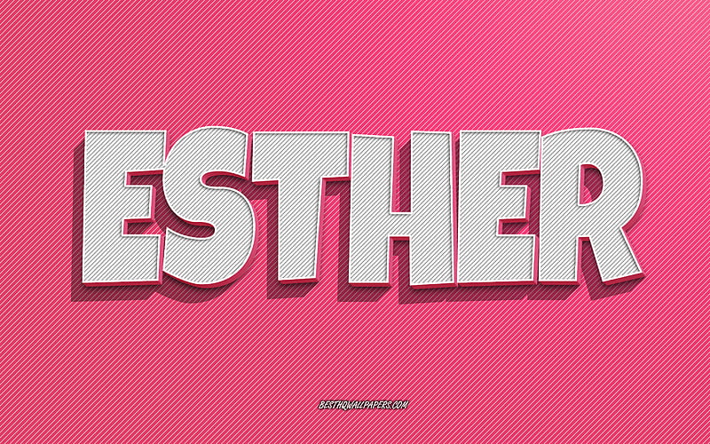 X Px P Free Download Esther Pink Lines Background With Names Esther Name