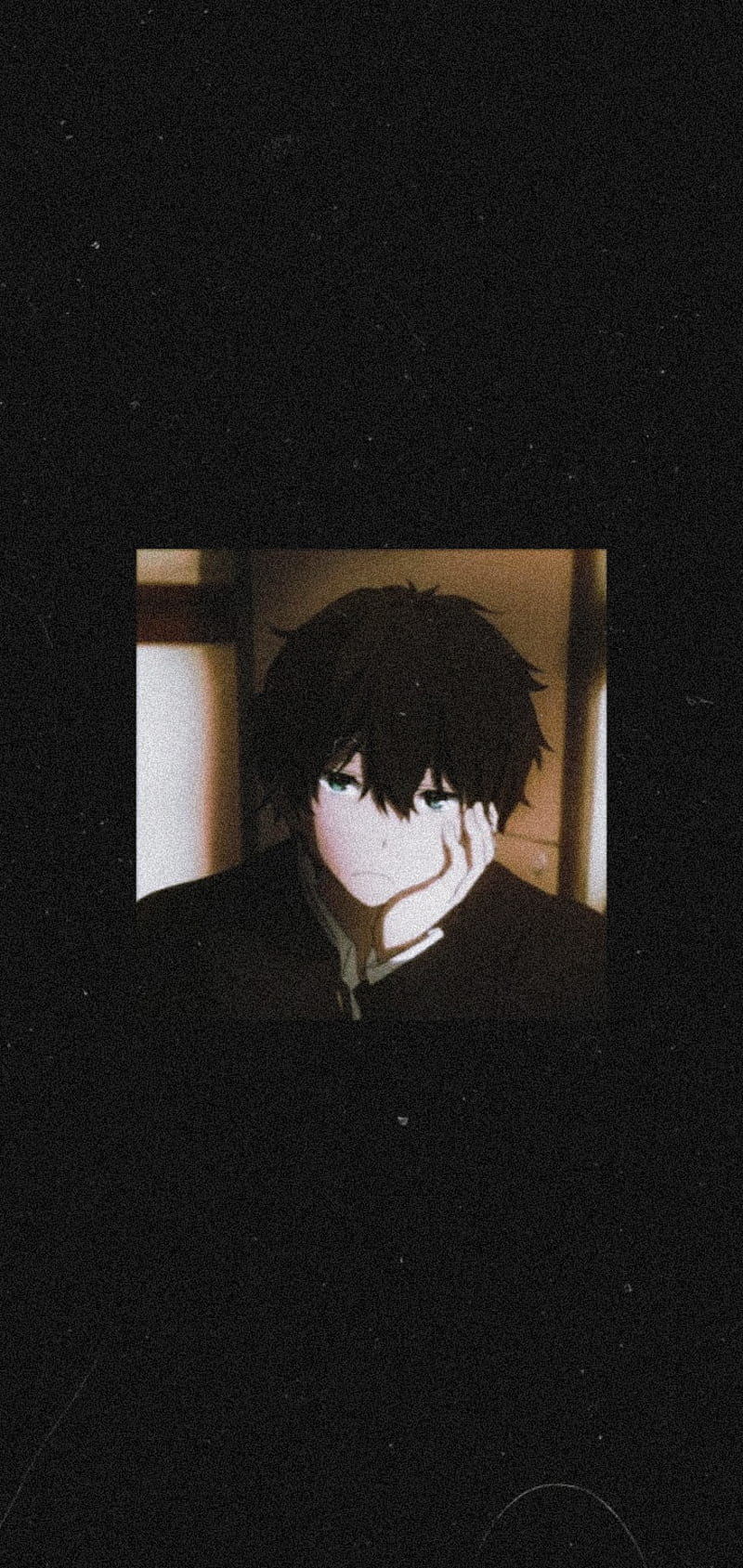 Houtarou Oreki, aesthetic, anime, black, boy, chitanda eru, cool, hyouka, HD phone wallpaper
