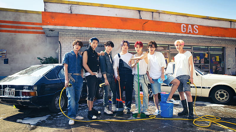J-Hope Jimin Jin Jungkook K-Pop RM Are Standing In Gas Station Background BTS, HD wallpaper