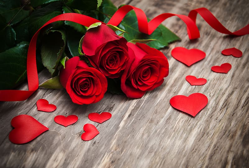 Valentine's Day, Flower, Rose, Holiday, Heart, Ribbon, Red Rose, Red ...