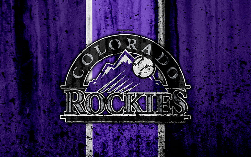 Colorado Rockies, grunge, baseball club, MLB, America, USA, Major League Baseball, stone texture, baseball, HD wallpaper