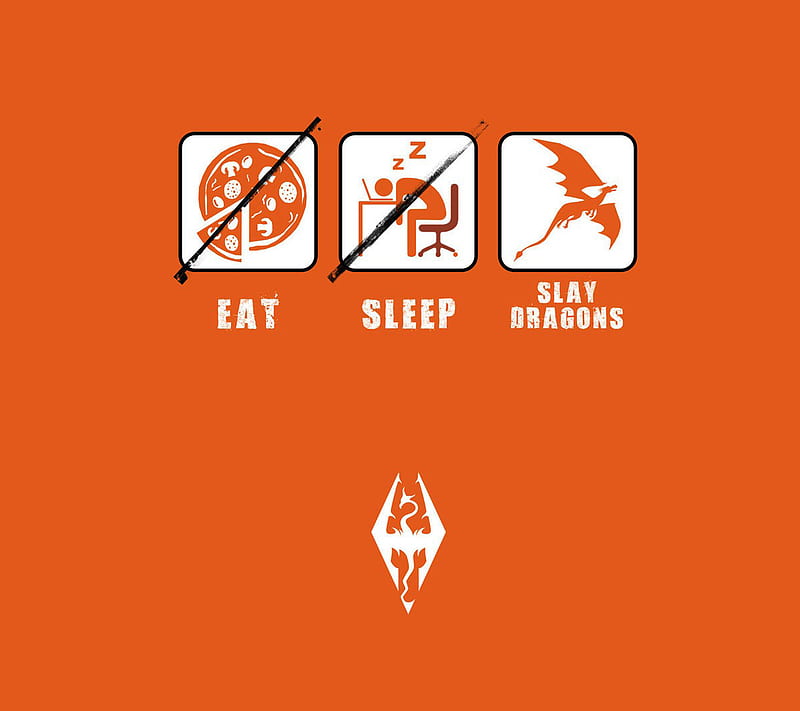 Skyrim Funny, dragon, game, logo, text, HD wallpaper