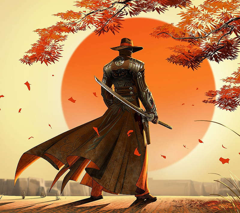 Samurai cowboy, HD wallpaper
