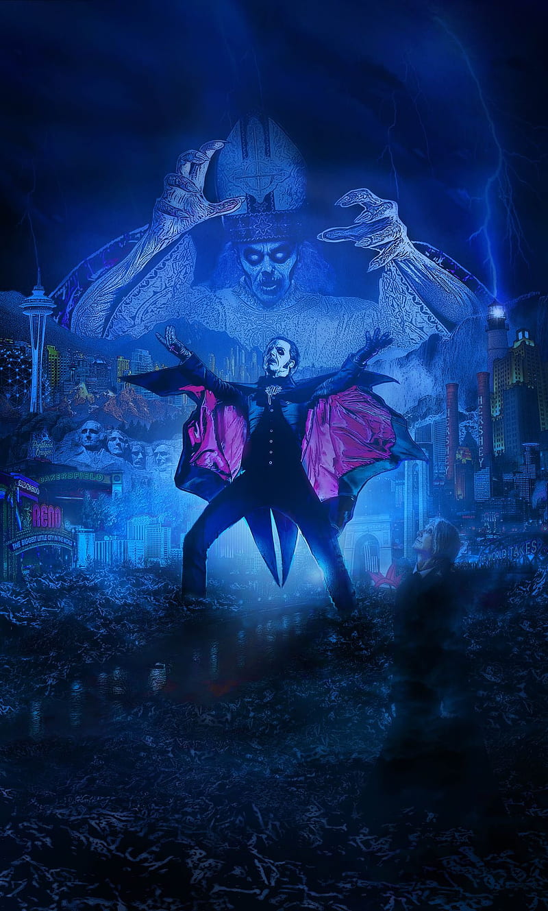 Ghost 2019 Tour, cardinal copia, ghost bc, ghoulettes, ghouls, papa nihil, the band ghost, year zero, HD phone wallpaper