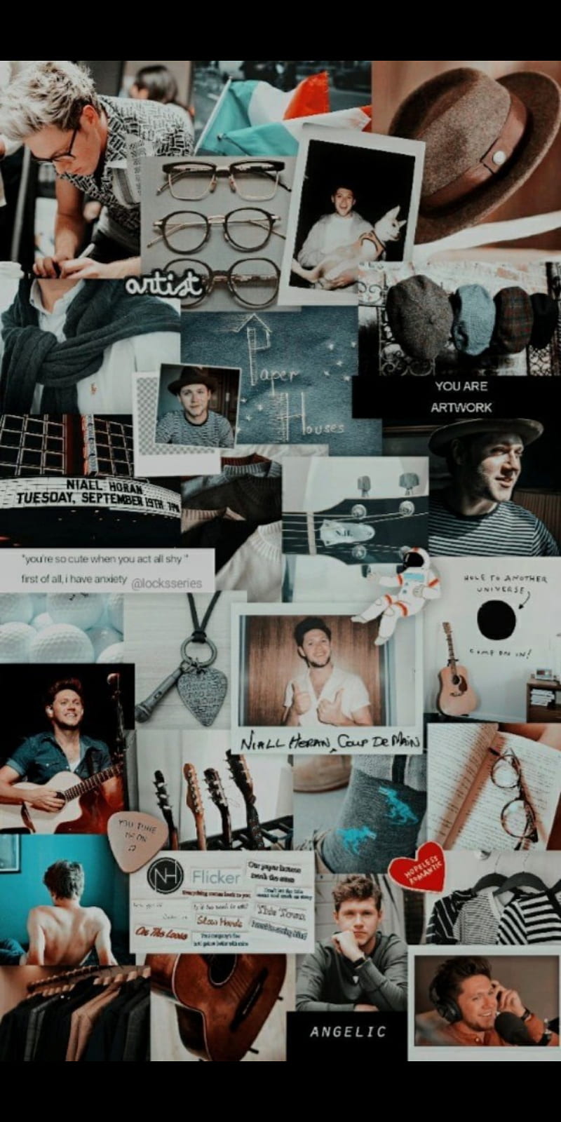 Niall Horan, aesthetic, collage, glasses, music, singer, tour, HD phone wallpaper