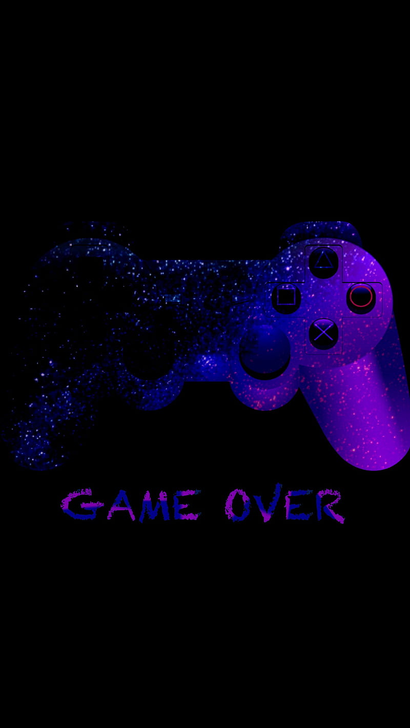 Game Over , neon, gamepad, controller, joystick, game over, dark, HD phone wallpaper