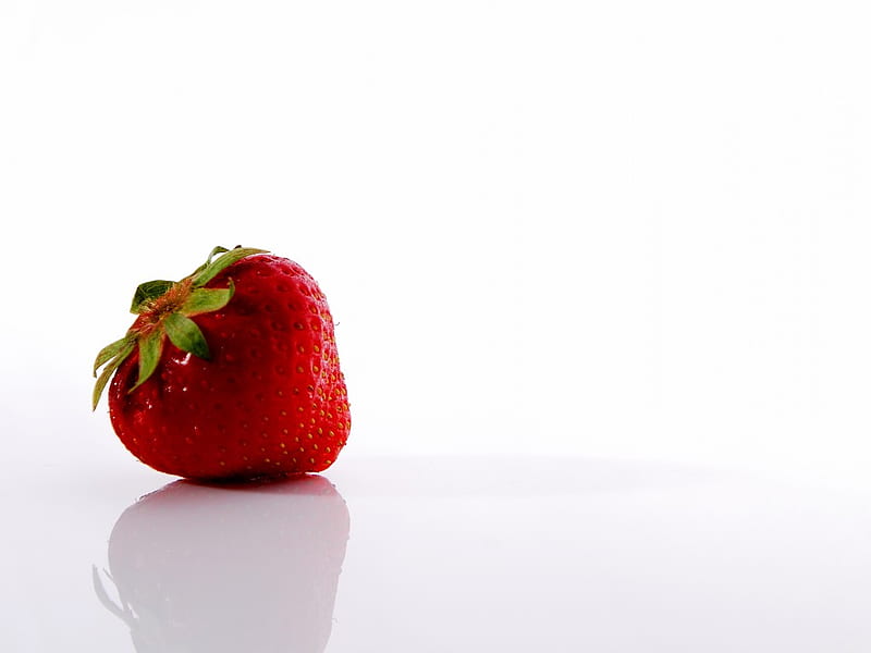 Strawberry, tasty, red, alone, HD wallpaper