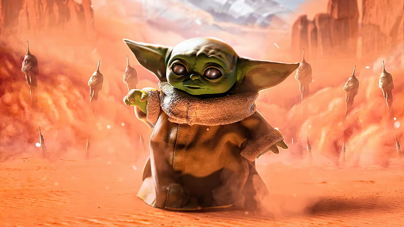 Baby Yoda Grogu Star Wars Art, HD wallpaper