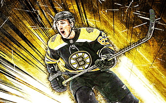 Download Dynamic Ice Hockey Star David Pastrnak In Action Wallpaper