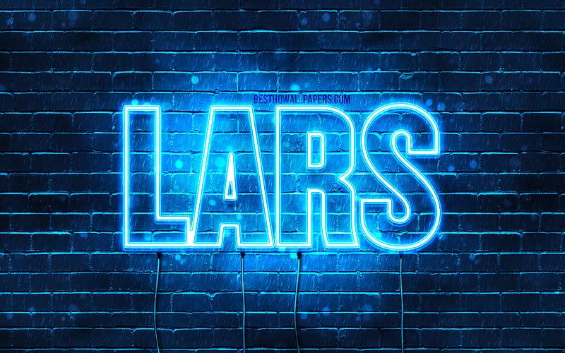 Lars with names, Lars name, blue neon lights, Happy Birtay Lars, popular dutch male names, with Lars name, HD wallpaper