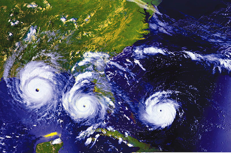 Hurricane Andrew sequence, nature, earth, space, force, HD wallpaper