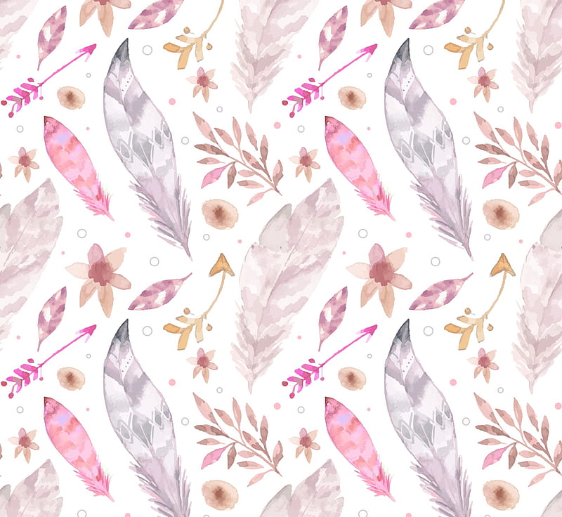 Texture, pattern, feather, paper, pink, white, leaf, HD wallpaper
