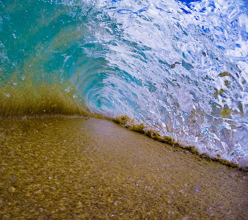 Clean break, beach, hawaii, wave, waves, HD wallpaper
