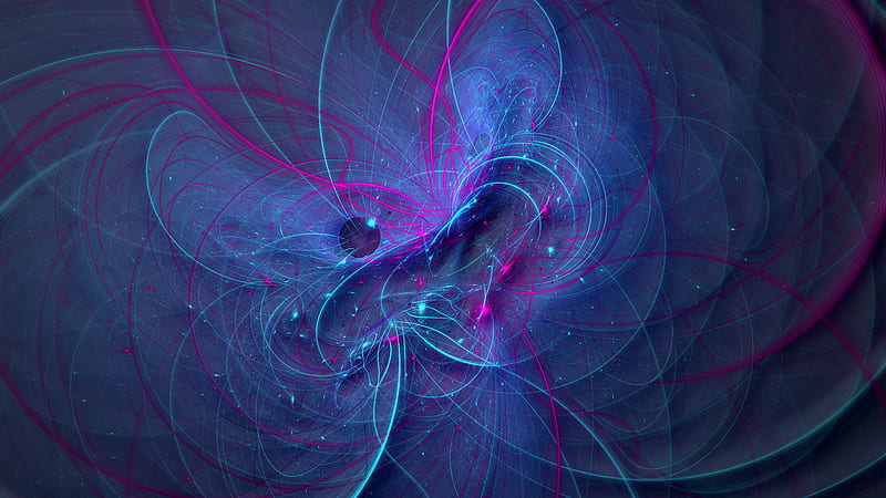 Blue Purple Thread Lines Art Abstract, HD wallpaper