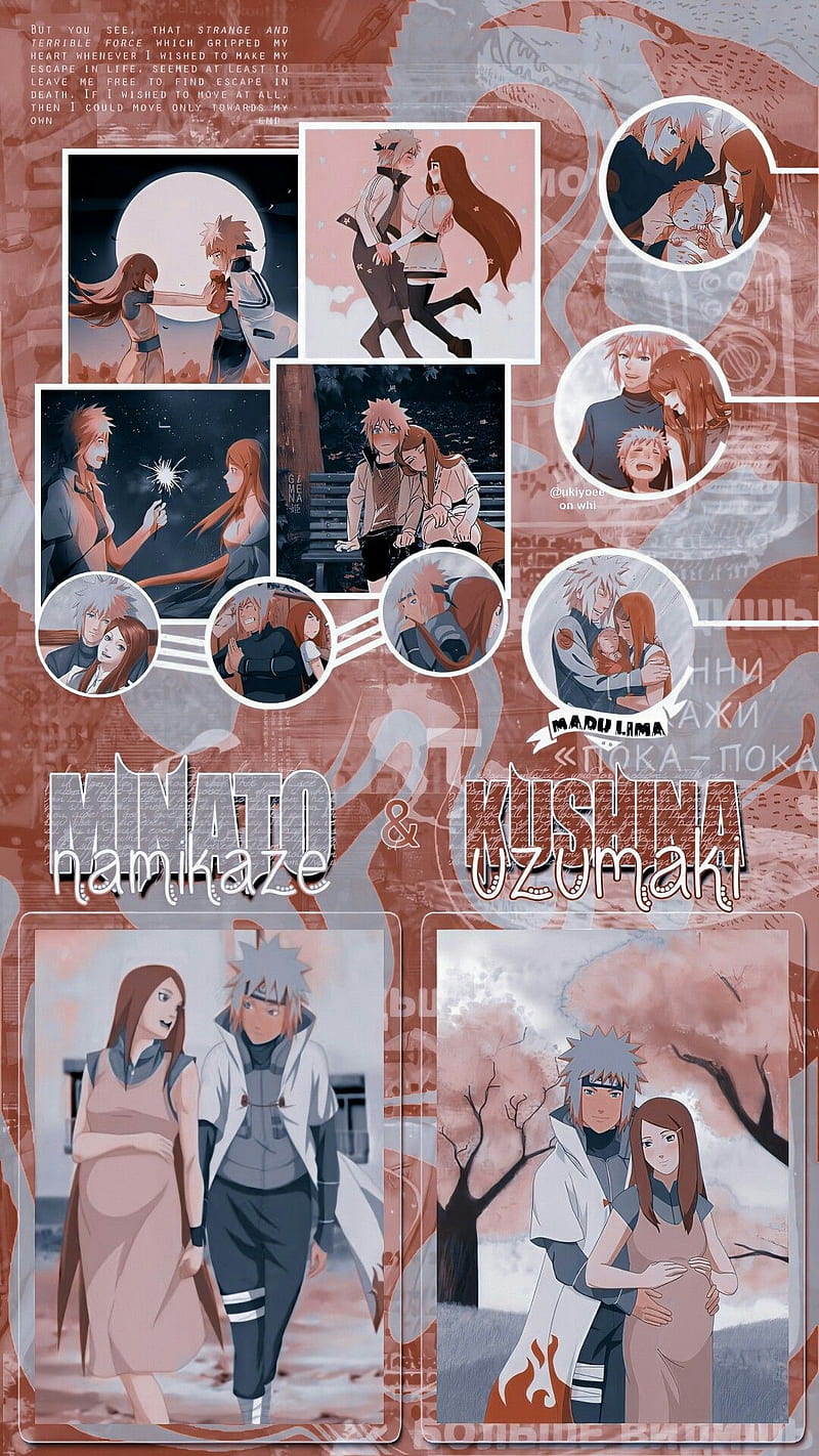 Kushina and minato, adorable, aesthetic, anime, naruto, ship, HD phone wallpaper