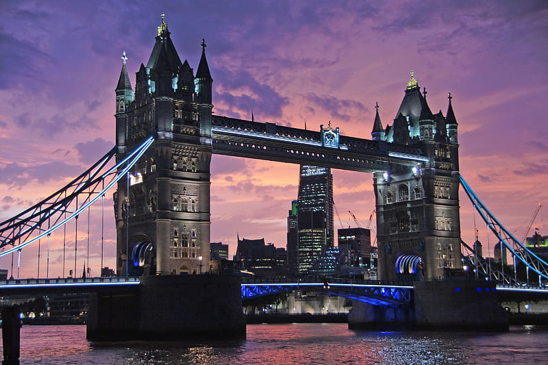 Bridges, Tower Bridge, Bridge, London, Sunset, HD wallpaper