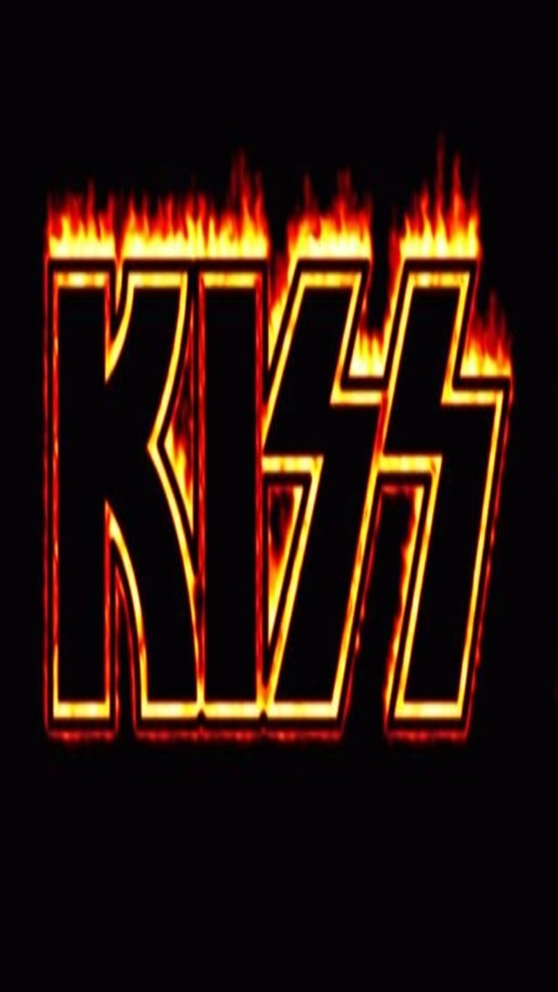 KISS Flame, band, claasic rock, flames, gene simmons, music, rock, HD phone wallpaper