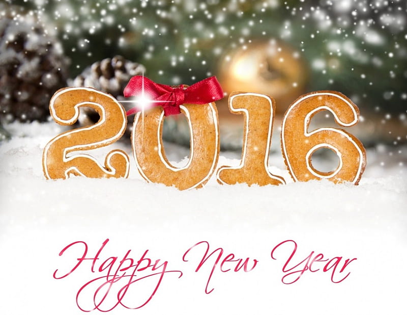 Happy New Year 2016 !, 2016, Christmas, Holidays, Miscellaneous, ribbon, Bowknot, Happy New Year, HD wallpaper