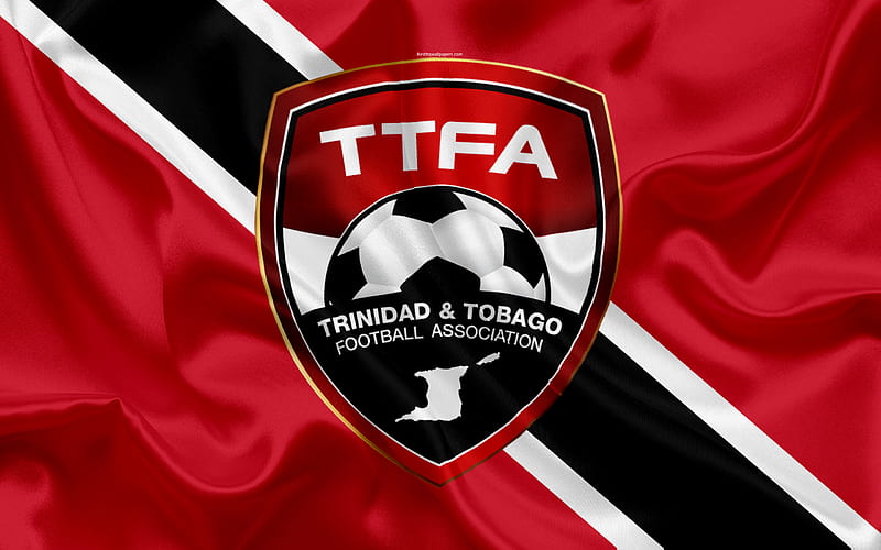 Trinidad and Tobago, national football team, logo, emblem, flag of Trinidad and Tobago, football federation, World Championship, football, silk texture, HD wallpaper