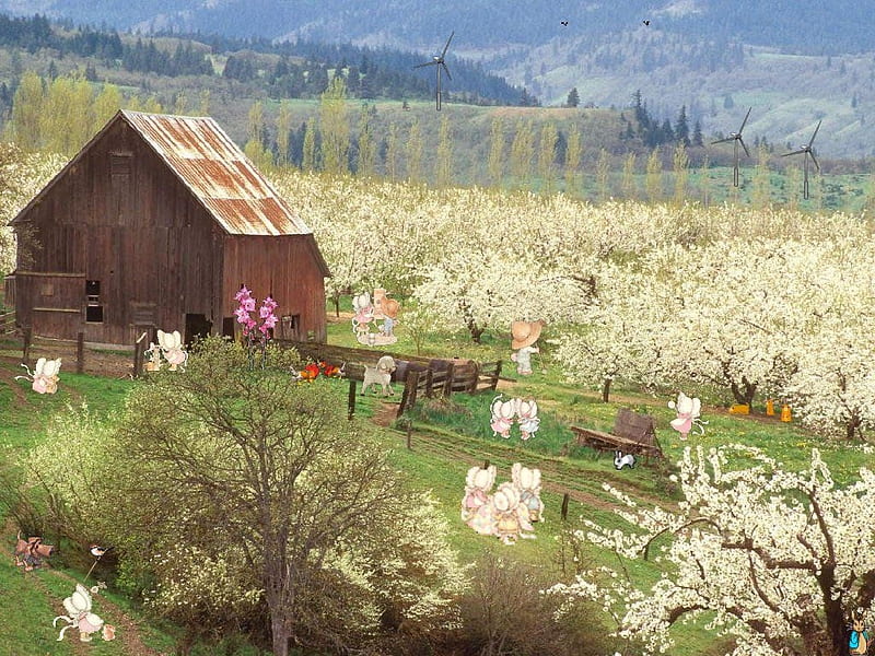 Springtime farm, farm, spring, season, house, HD wallpaper Peakpx