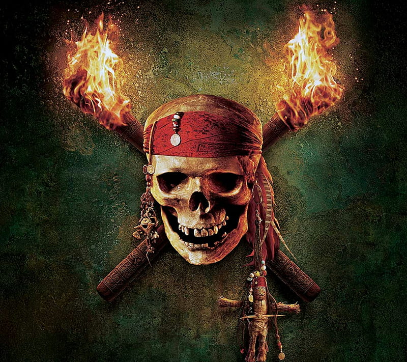 pirate, caribbean, skull, HD wallpaper